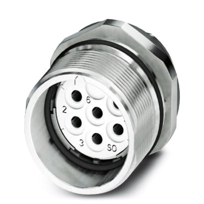 Phoenix Contact M23 Receptacle; CA-07S1N8A6Y00; Female; 7-Pin; Front Mount; Crimp Contacts